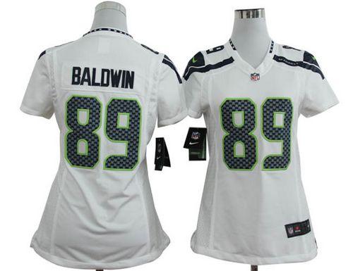 Jerseys Factory Cheap Nike Seahawks #89 Doug Baldwin White Women