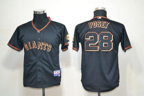Jerseys Factory Cheap Giants #28 Buster Posey Black 2010 World S