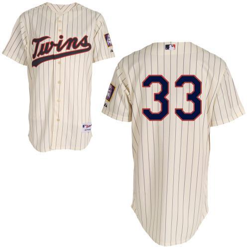 Jerseys Factory Cheap Twins #33 Justin Morneau Cream Embroidered