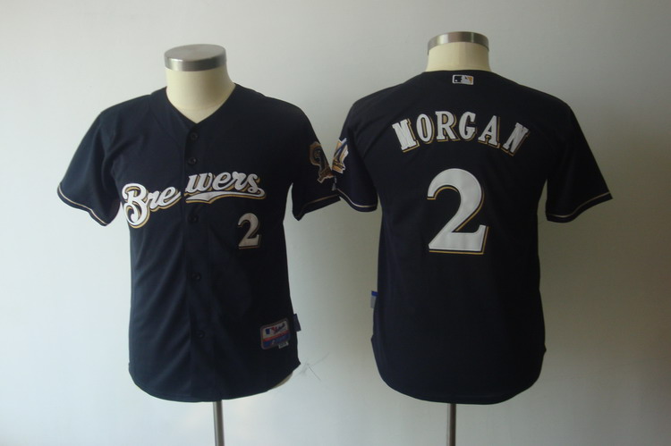 Jerseys Factory Cheap Brewers #2 Nyjer Morgan Blue Cool Base Emb