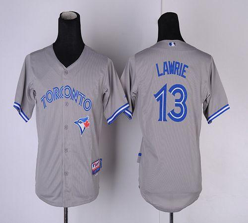 Jerseys Factory Cheap Blue Jays #13 Brett Lawrie Grey New Cool B