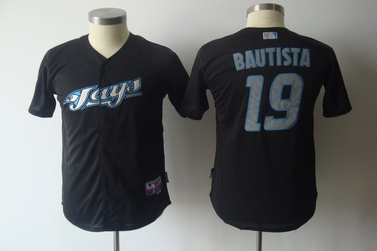 Jerseys Factory Cheap Blue Jays #19 Jose Bautista Black Cool Bas