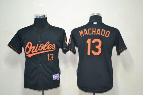 Jerseys Factory Cheap Orioles #13 Manny Machado Black Cool Base