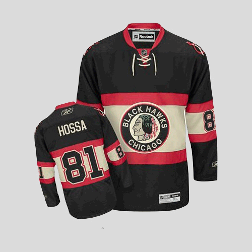 Jerseys Factory Cheap Blackhawks #81 Marian Hossa Embroidered Bl
