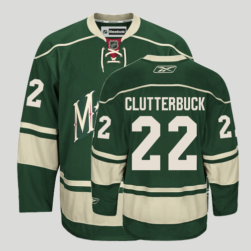 Jerseys Factory Cheap Wild #22 Cal Clutterbuck Embroidered Green