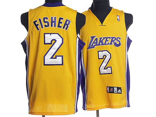 Jerseys Factory Cheap Lakers #2 Derek Fisher Embroidered Yellow