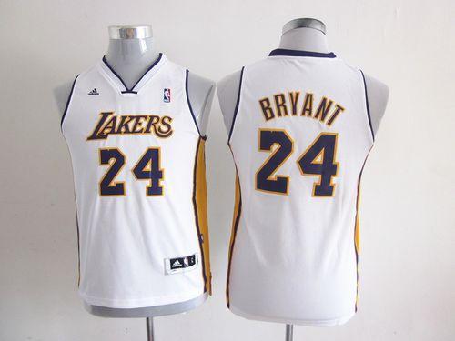 Jerseys Factory Cheap Lakers #24 Kobe Bryant White Champion Patc