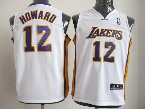 Jerseys Factory Cheap Revolution 30 Lakers #12 Dwight Howard Whi