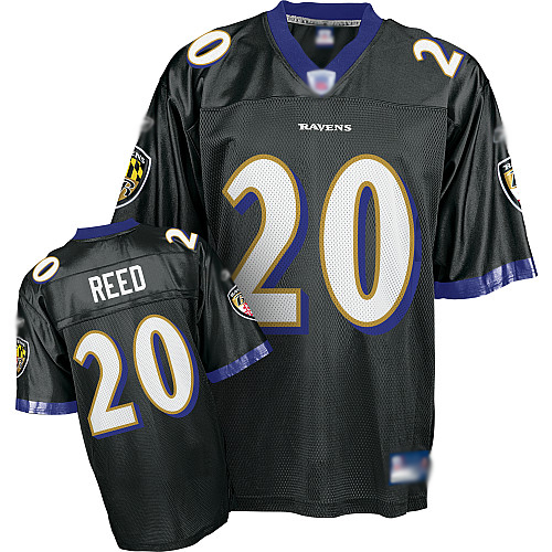 Jerseys Factory Cheap Ravens #20 ED Reed Black Embroidered Youth