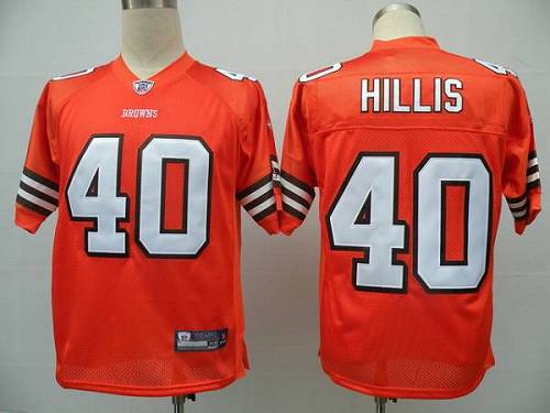 Jerseys Factory Cheap Browns #40 Peyton Hillis Orange Embroidere