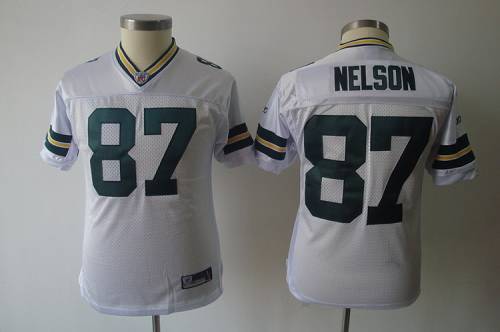 Jerseys Factory Cheap Packers #87 Jordy Nelson White Embroidered