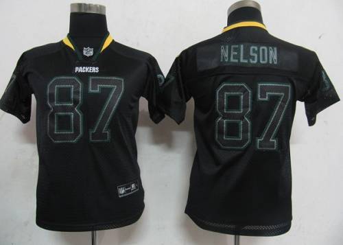 Jerseys Factory Cheap Packers #87 Jordy Nelson Lights Out Black