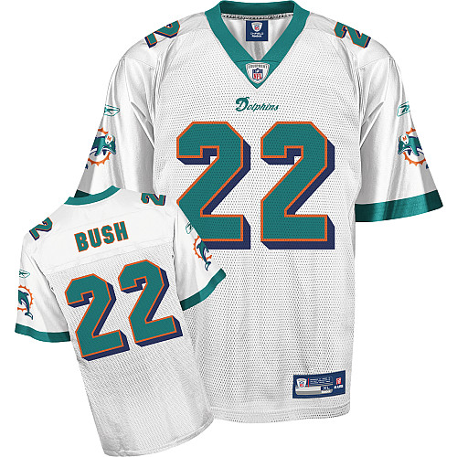 Jerseys Factory Cheap Dolphins #22 Reggie Bush White Embroidered