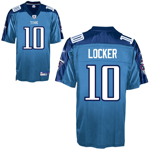 Jerseys Factory Cheap Titans #10 Jake Locker Baby Blue Embroider