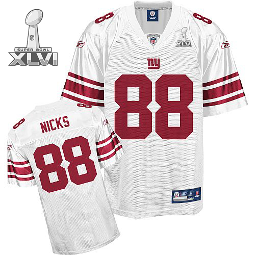 Jerseys Factory Cheap Giants #88 Hakeem Nicks White Super Bowl X