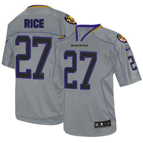 Jerseys Factory Cheap Nike Ravens #27 Ray Rice Lights Out Grey Y