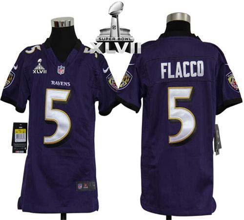 Jerseys Factory Cheap Nike Ravens #5 Joe Flacco Purple Team Colo