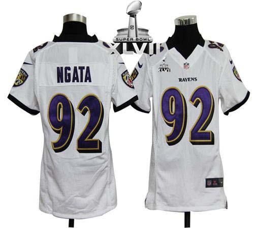 Jerseys Factory Cheap Nike Ravens #92 Haloti Ngata White Super B