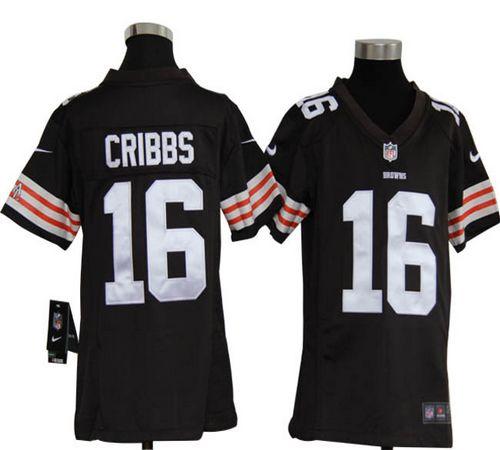 Jerseys Factory Cheap Nike Browns #16 Josh Cribbs Brown Team Col