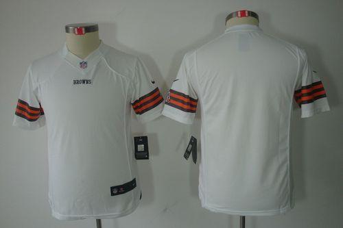 Jerseys Factory Cheap Nike Browns Blank White Youth Embroidered