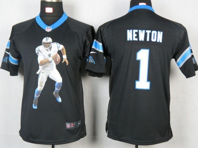 Jerseys Factory Cheap Nike Panthers #1 Cam Newton Black Team Col