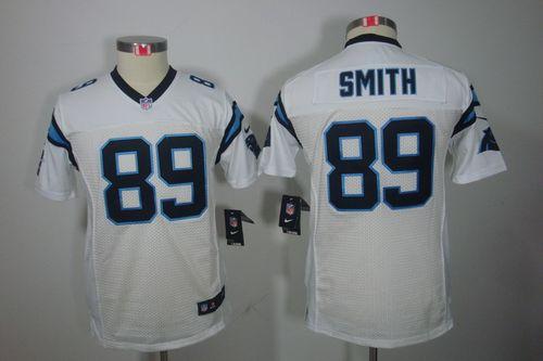 Jerseys Factory Cheap Nike Panthers #89 Steve Smith White Youth