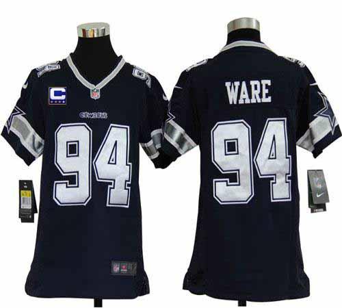 Jerseys Factory Cheap Nike Cowboys #94 DeMarcus Ware Navy Blue T