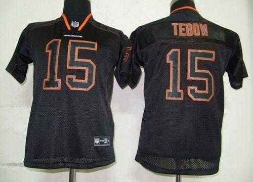 Jerseys Factory Cheap Nike Broncos #15 Tim Tebow Lights Out Blac