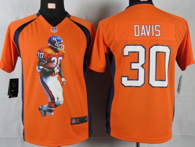 Jerseys Factory Cheap Nike Broncos #30 Terrell Davis Orange Team