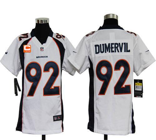 Jerseys Factory Cheap Nike Broncos #92 Elvis Dumervil White With