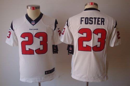Jerseys Factory Cheap Nike Texans #23 Arian Foster White Youth E