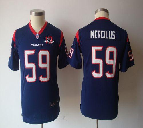 Jerseys Factory Cheap Nike Texans #59 Whitney Mercilus Navy Blue
