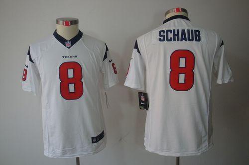 Jerseys Factory Cheap Nike Texans #8 Matt Schaub White Youth Emb