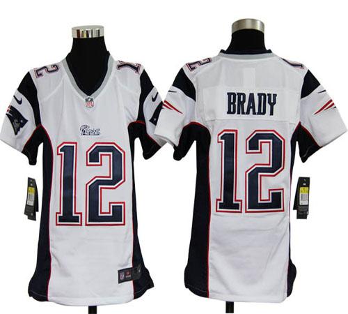 Jerseys Factory Cheap Nike Patriots #12 Tom Brady White Youth Em