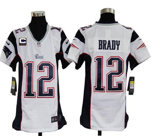Jerseys Factory Cheap Nike Patriots #12 Tom Brady White Youth Em