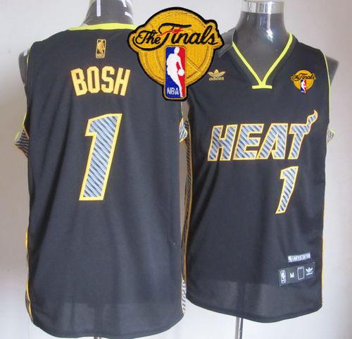 Jerseys Factory Cheap Heat #1 Chris Bosh Black Electricity Fashi