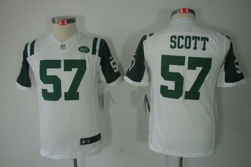 Jerseys Factory Cheap Nike Jets #57 Bart Scott White Youth Embro