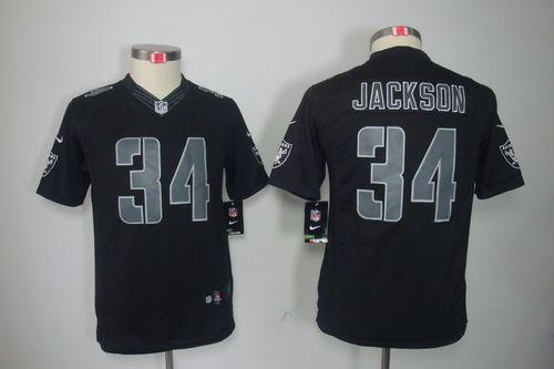 Jerseys Factory Cheap Nike Raiders #34 Bo Jackson Black Impact Y