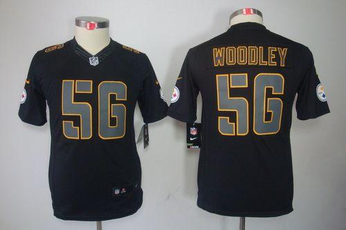 Jerseys Factory Cheap Nike Steelers #56 LaMarr Woodley Black Imp