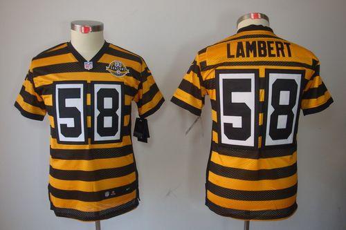 Jerseys Factory Cheap Nike Steelers #58 Jack Lambert Black/Yello