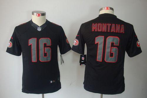 Jerseys Factory Cheap Nike 49ers #16 Joe Montana Black Impact Yo
