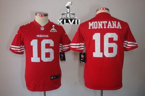 Jerseys Factory Cheap Nike 49ers #16 Joe Montana Red Team Color