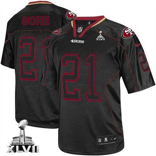 Jerseys Factory Cheap Nike 49ers #21 Frank Gore Lights Out Black
