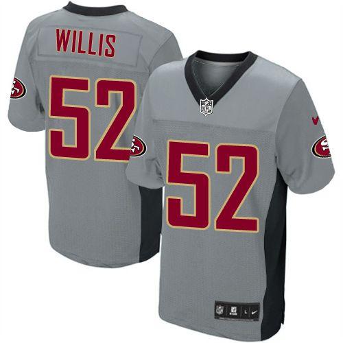 Jerseys Factory Cheap Nike 49ers #52 Patrick Willis Grey Shadow