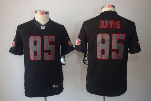 Jerseys Factory Cheap Nike 49ers #85 Vernon Davis Black Impact Y