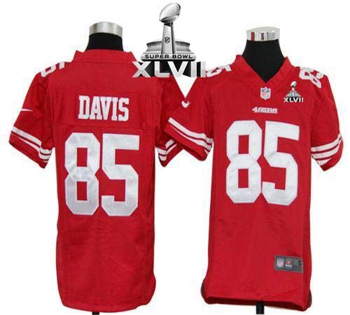 Jerseys Factory Cheap Nike 49ers #85 Vernon Davis Red Team Color
