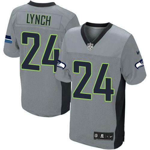 Jerseys Factory Cheap Nike Seahawks #24 Marshawn Lynch Grey Shad