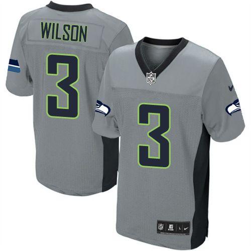 Jerseys Factory Cheap Nike Seahawks #3 Russell Wilson Grey Shado