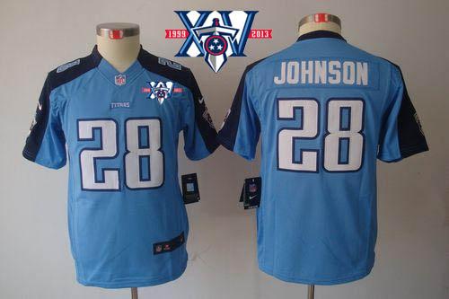 Jerseys Factory Cheap Nike Titans #28 Chris Johnson Light Blue T