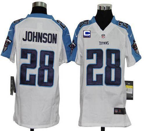 Jerseys Factory Cheap Nike Titans #28 Chris Johnson White With C